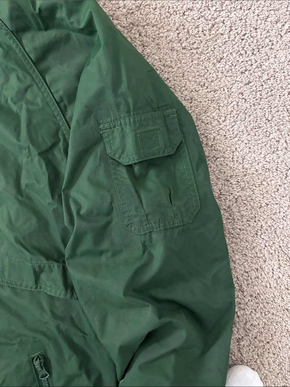 Kids Green Hooded Swim parka - Zip Front